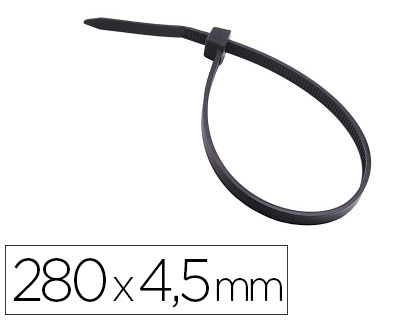100 bridas 3M negras para exterior 280x4,5 mm.